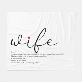 Elegant Persoonlijk Script Rode Liefdeshart Fleece Deken
