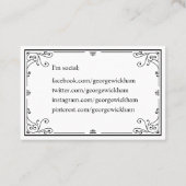 Elegant persoonlijk Victoriaans Visitekaartje (Achterkant)