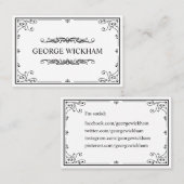 Elegant persoonlijk Victoriaans Visitekaartje (Voorkant / Achterkant)