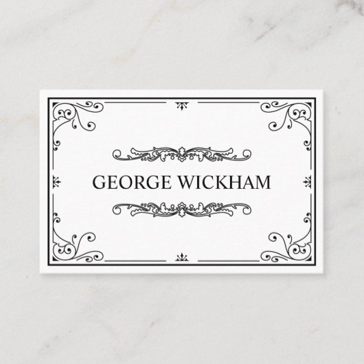 Elegant persoonlijk Victoriaans Visitekaartje (Voorkant)