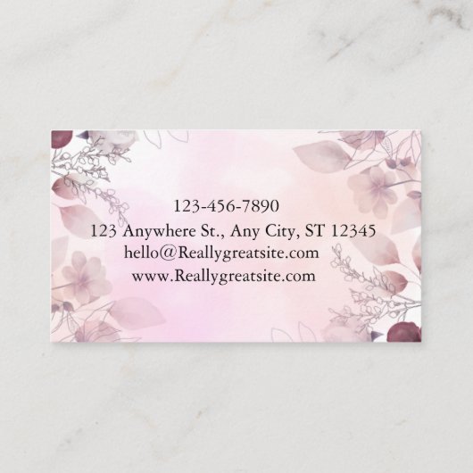 Elegant persoonlijk visitekaartje (Achterkant)