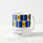 Elegant Persoonlijk Welkom BARBADOS FLAG Koffiemok (Voorkant rechts)