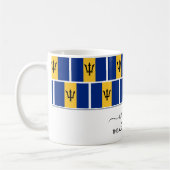 Elegant Persoonlijk Welkom BARBADOS FLAG Koffiemok (Links)
