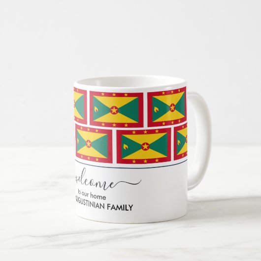 Elegant Persoonlijk welkom GRENADA FLAG Koffiemok (Voorkant rechts)
