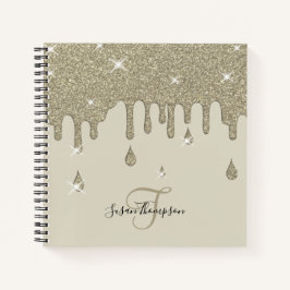 Elegant persoonlijk, zilver-dop-glittereffect notitieboek