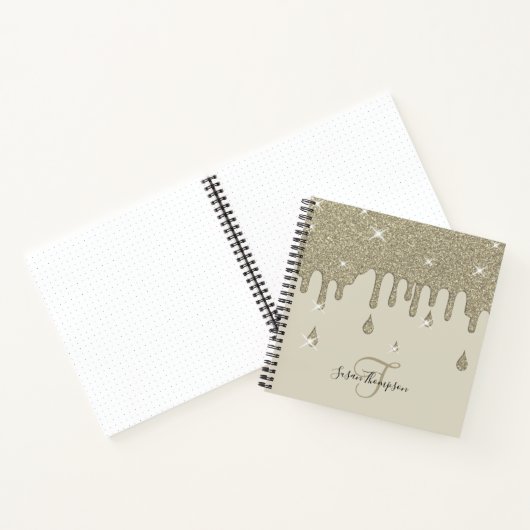 Elegant persoonlijk, zilver-dop-glittereffect notitieboek (Binnen)