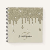 Elegant persoonlijk, zilver-dop-glittereffect notitieboek (Voorkant)