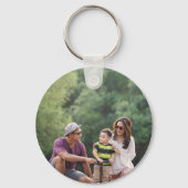 Elegant Persoonlijke familie Twee foto-monogram Sleutelhanger (Achterkant)