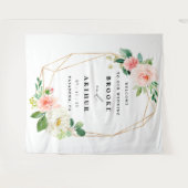 Elegant persoonlijke foto van bruiloft wandkleed (Voorkant (horizontaal))