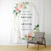 Elegant persoonlijke foto van bruiloft wandkleed (In situ)