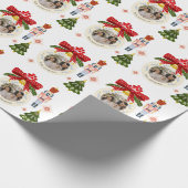 Elegant persoonlijke kerstfoto cadeaupapier (Hoek)