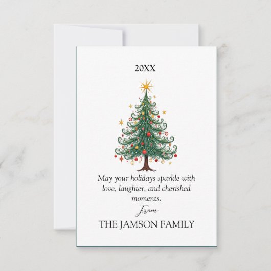 Elegant persoonlijke kerstkaart RSVP kaartje (Voorkant)