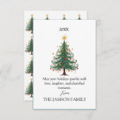 Elegant persoonlijke kerstkaart RSVP kaartje (Voorkant / Achterkant)