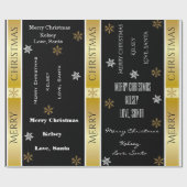 Elegant persoonlijke kerstman cadeaupapier (Vlak)