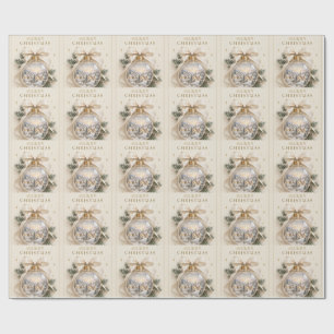 Elegant Persoonlijke Kerstmis, Vintage Ornament Cadeaupapier