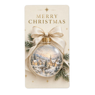 Elegant Persoonlijke Kerstmis, Vintage Ornament Etiket