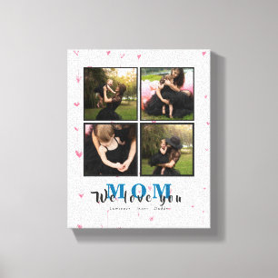 Elegant Persoonlijke liefde Je moeder 4 familie Fo Canvas Afdruk