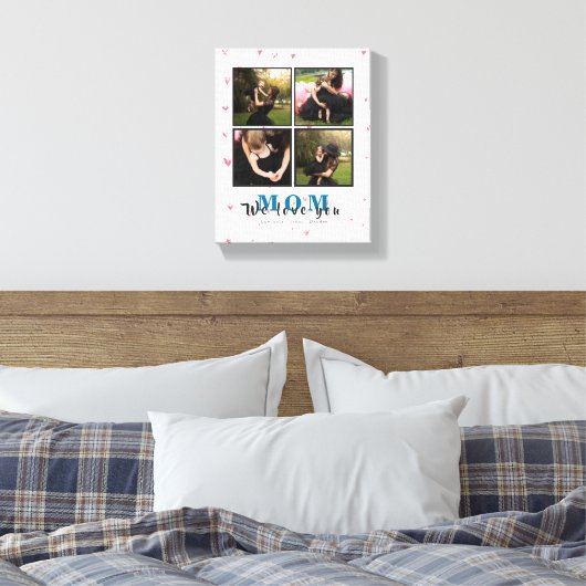 Elegant Persoonlijke liefde Je moeder 4 familie Fo Canvas Afdruk (Insitu (Slaapkamer))