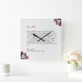 Elegant Persoonlijke liefdesbrief Vierkante Klok (Huis)