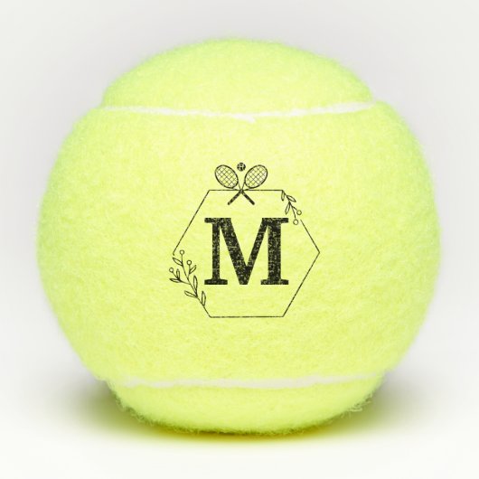 Elegant Persoonlijke Monogrammen Aangepast Tennisballen (Voorkant)
