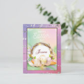 Elegant persoonlijke naam Happy Easter Day Feestdagenkaart (Staand voorkant)