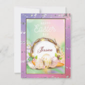 Elegant persoonlijke naam Happy Easter Day Feestdagenkaart (Voorkant)