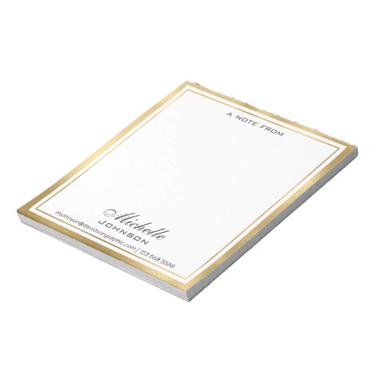 Elegant Persoonlijke naam | Van het bureau van de  Notitieblok (Linkerzijde)