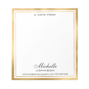 Elegant Persoonlijke naam   Van het bureau van de  Notitieblok