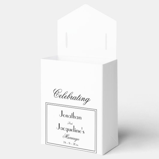 Elegant Persoonlijke namen White Wedding Favor Box Bedankdoosjes (Geopend)