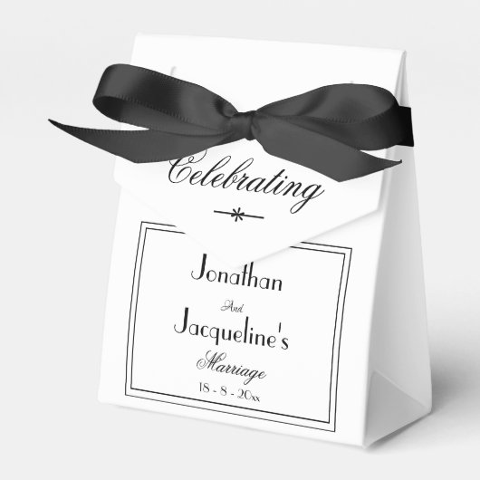 Elegant Persoonlijke namen White Wedding Favor Box Bedankdoosjes (Voorkant Zijde)
