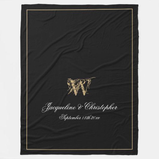 Elegant Persoonlijke Pas getrouwd Keepomwille Mono Fleece Deken (Voorkant)