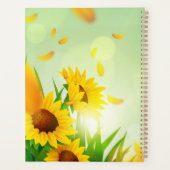 Elegant persoonlijke zonnebloemen op groen aangepa planner (Achterkant)