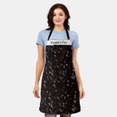 Elegant persoonlijke zwarte sneeuwvlokken schort (Gedragen)