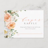 Elegant Perzik Baby Meisje Baby shower Luier Raffl Informatiekaartje (Voorkant)