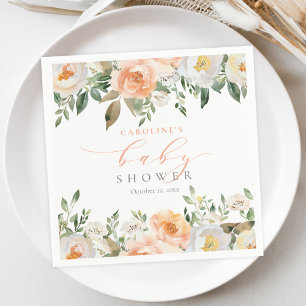 Elegant Perzik Bloemen Baby Bloom Meisje Baby show Servet