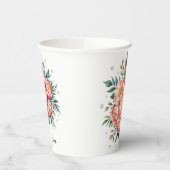 Elegant perzik boeket met diamanten bruiloft papieren bekers (Links)