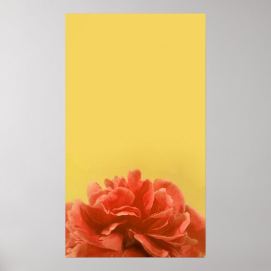 Elegant Perzik en Gele Floral Art Poster (Voorkant)