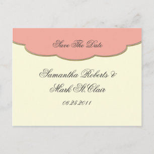 Elegant Perzik en Voorbeeld sparen de Datum Aankondigingskaart