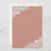 Elegant Perzik en White Lace Muslim Wedding Kaart (Achterkant)