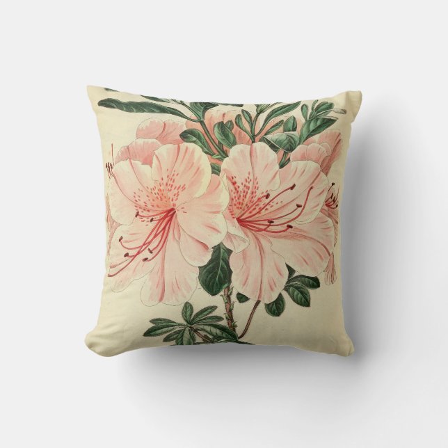 Elegant perzik  floral home decor kussen (Voorkant)