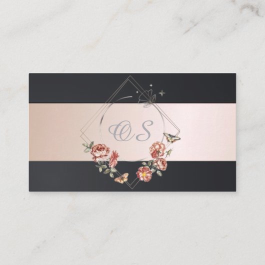 Elegant Perzik Floral Visitekaartje 10 (Achterkant)