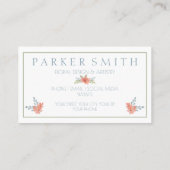 Elegant Perzik Floral Visitekaartje Waterverf (Achterkant)