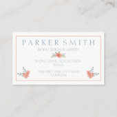 Elegant Perzik Floral Visitekaartje Waterverf (Achterkant)