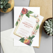 Elegant perzik fruit Afstuderen Kaart