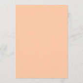 Elegant Perzik Monogram Moderne Trouwdag Menu (Achterkant)