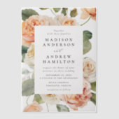 Elegant Perzik Roos Bruiloft Vellum Uitnodigingen (Voorkant)