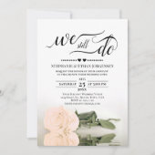 Elegant perzik Roos We doen nog steeds bruiloft ge Kaart (Voorkant)