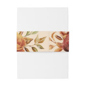 Elegant Perzik Roze Bruin Sinaasappel Bloemen Brui Uitnodigingen Wikkel (Achterkant Voorbeeld)