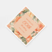 Elegant Perzik Sinaasappel Bloemen Rozen 50ste Ver Servet (Hoek)