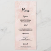 Elegant perzik wit bloemkant lijst Bruiloft Menu (Voorkant)